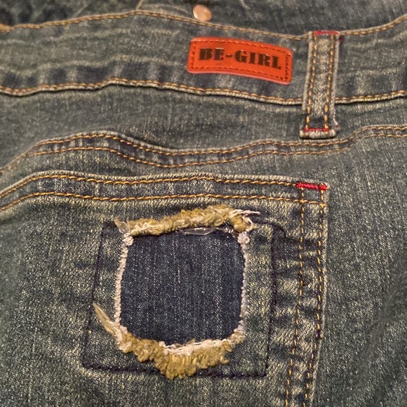 💥3 for $15💥♥️THESE JEANS $10♥️ Be-Girl Ankle Cuffed Jeans w/ Patches - Picture 12 of 12